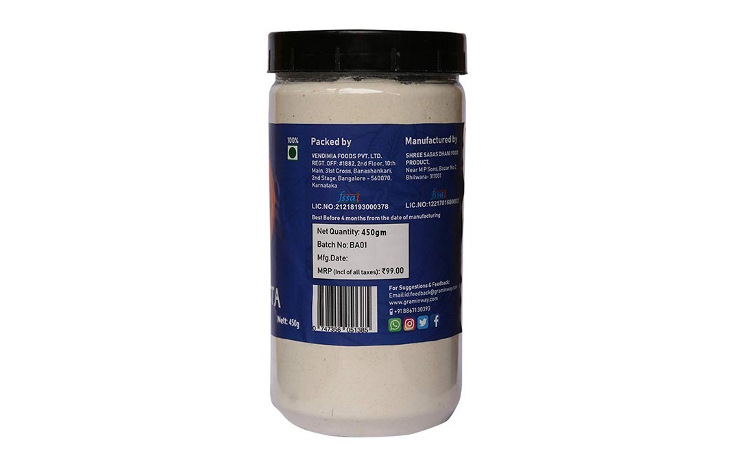 Graminway Barley Atta    Plastic Jar  450 grams